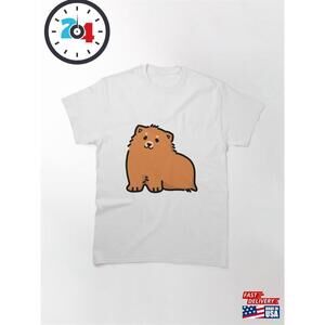 Cute Light Brown Pomeranian Dog With Spots Classic T-Shirt